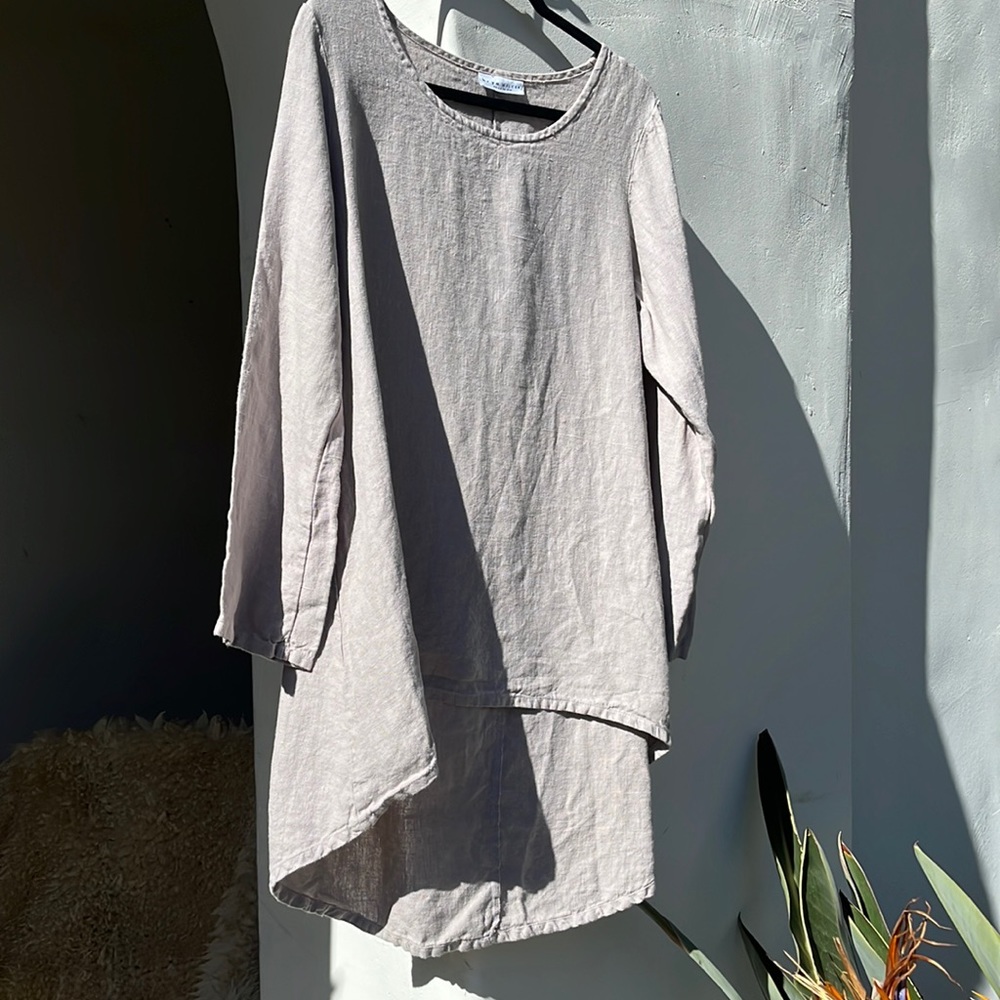Bryn Walker linen oat color tunic shift top size med-large